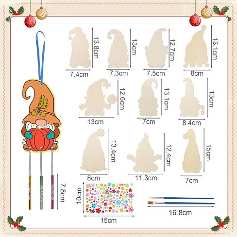 10 Pack Wind Chime Kit for Kids,Easter Egg Craft Kits DIY Windchimes Unfinished Wooden Egg Ornaments for Boys Girls Activity Art Project Easter Spring Party Decoration in Kuwait