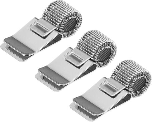 Patikil 3pcs مقاطع حامل القلم ، حامل مقطع القلم المعدني حلقة قابلة للضبط منظم قلم رصاص مع حلقة زنبركية واحدة للحفظة ، الحافظة ، نغمة فضية in Kuwait