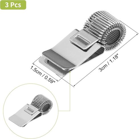 Patikil 3pcs مقاطع حامل القلم ، حامل مقطع القلم المعدني حلقة قابلة للضبط منظم قلم رصاص مع حلقة زنبركية واحدة للحفظة ، الحافظة ، نغمة فضية in Kuwait