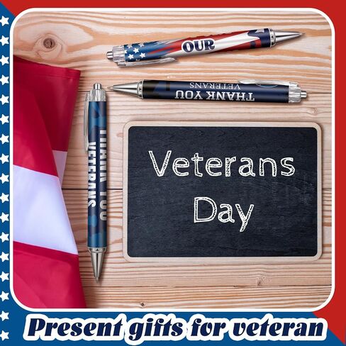 50 Pcs American Flag Ballpoint Pen Veterans Gifts Patriotic USA Pen Bulk with Retractable Black Gel Ink Ballpoint for USA Souvenirs Veterans Gifts in Kuwait