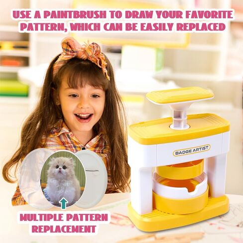 Button Maker Machine, 55mm/2.16in Pin Maker with 48pcs Button Parts and 48pcs Random Pictures Ergonomic Handle Button Maker for Children Gifts (5.9 x 4.9 x 2.7in) in Saudi Arabia