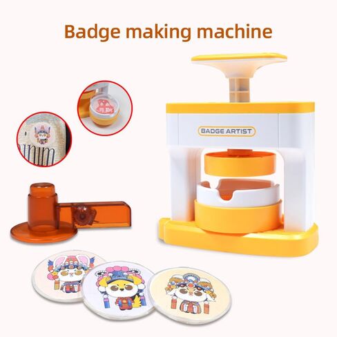 Button Maker Machine, 55mm/2.16in Pin Maker with 48pcs Button Parts and 48pcs Random Pictures Ergonomic Handle Button Maker for Children Gifts (5.9 x 4.9 x 2.7in) in Saudi Arabia