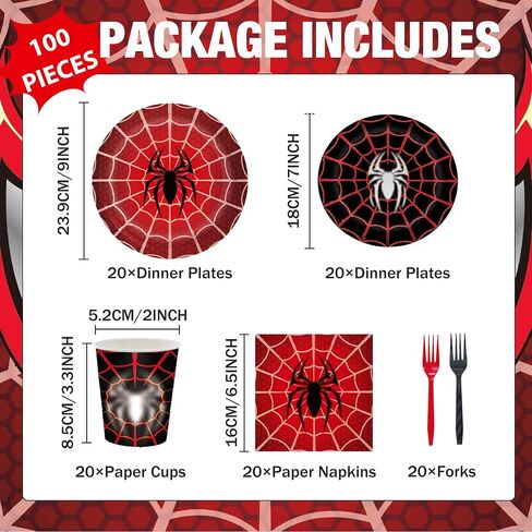 Spider Themed Party Supplies Wap Tableware Set for Kids Boys Girls Birthday Party Decorations Yellow Undersea Happy Birthday Themed Napkin Cups Forks Knives for 20 Guests in Saudi Arabia