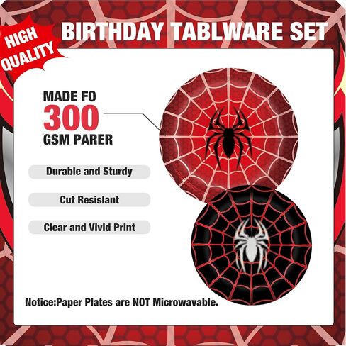 Spider Themed Party Supplies Wap Tableware Set for Kids Boys Girls Birthday Party Decorations Yellow Undersea Happy Birthday Themed Napkin Cups Forks Knives for 20 Guests in Saudi Arabia