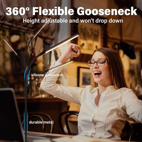 مصباح مكتب مع المشبك ، مقطع مشغل العين على أضواء المكتب المنزلي ، مصباح القراءة LED مع 3 أوضاع ملونة ، 10 سطوع ، ذراع أرجوحة مرنة للدراسة ، العمل ، السحب ، الأظافر ، الأسود in Saudi Arabia