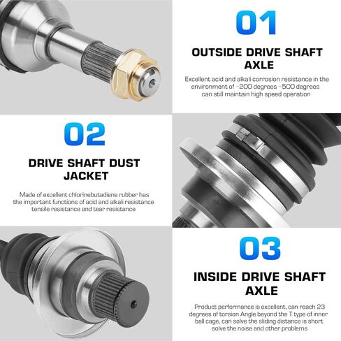 Rear Left or Right CV Axle & Wheel Bearing Kit for Yamaha Rhino 450/Rhino 660 YXR45F YXR66F 2006 2007 2008 2009, 2 CV Axles and 2 Wheel Bearings in Saudi Arabia