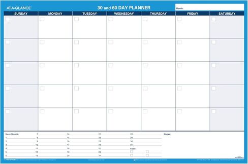 AT-A-GLANCE Wall Planner / Calendar, Undated, Erasable, 30/60-Day, 36 x 24, White/Blue (PM233-28) in Saudi Arabia