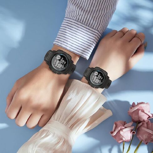 Suoman 3+2 Pack for Garmin Instinct 2/Garmin Instinct 2 واقي شاشة شمسي وواقي منفذ شاحن، 2.5D 9H [مضاد للخدش] واقي شاشة زجاجي مقوى لـ Garmin Instinct 2/Instinct 2 Solar in Kuwait