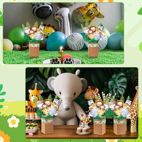MAITYS 6 مجموعات 99 PCS SAFARI استحمام الطفل مركزية الغابة ديكور حفل دش الطفل مع حيوانات الغاب in Saudi Arabia