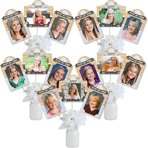 Big Dot of Happiness Bump, Set, Spike - Volleyball - Baby Shower or Birthday Party Picture Centerpiece Sticks - Photo Table Toppers - 15 Pieces in Saudi Arabia