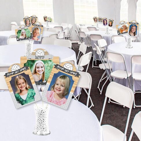 Big Dot of Happiness Bump, Set, Spike - Volleyball - Baby Shower or Birthday Party Picture Centerpiece Sticks - Photo Table Toppers - 15 Pieces in Saudi Arabia