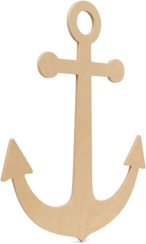Unfinished Wooden Anchor Cutout, 16", Pack of 1 Wooden Shapes for Crafts, Use for Summer & Beach & Nautical Decor and Crafting, by Woodpeckers in Saudi Arabia