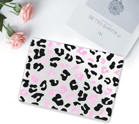Moseso متوافق مع MacBook Air 13 بوصة Case 2025 2024 2023 2022 M4 A3240 M3 A3113 M2 A2681 ، غلاف وغطاء لوحة مفاتيح بلاستيكي لمكتب Macbook Air 13.6 بوصة ، طباعة القطط الأسود والوردي in Saudi Arabia