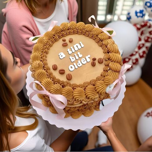 Tini Tini أقدم من الكعكة - زخرفة كعكة أكريليك مضحكة لحفلة عيد ميلاد إسبرسو مارتيني ، موضوع كوكتيل عيد ميلاد الـ 30 للنساء (أبيض) in Kuwait