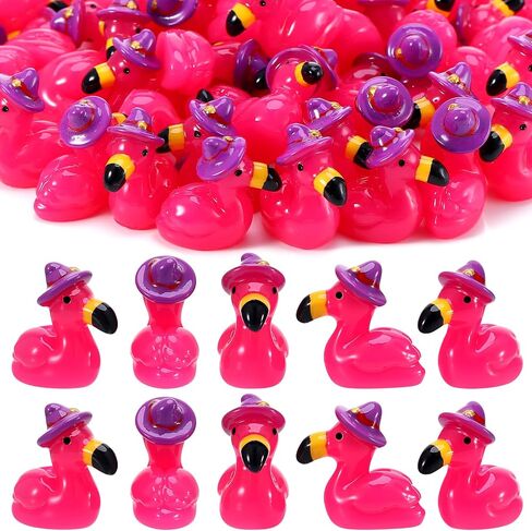50 Pcs Mini Flamingos Halloween Mini Resin Animals Tiny Flamingos Cute Flamingo Figurine Tiny Resin Animals for Garden Dollhouse Landscape Party Cake Home Office Decor in Saudi Arabia