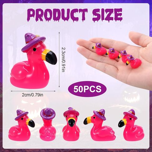 50 Pcs Mini Flamingos Halloween Mini Resin Animals Tiny Flamingos Cute Flamingo Figurine Tiny Resin Animals for Garden Dollhouse Landscape Party Cake Home Office Decor in Saudi Arabia