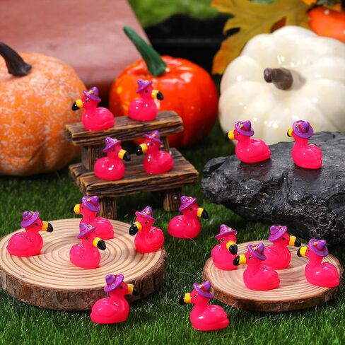 50 Pcs Mini Flamingos Halloween Mini Resin Animals Tiny Flamingos Cute Flamingo Figurine Tiny Resin Animals for Garden Dollhouse Landscape Party Cake Home Office Decor in Saudi Arabia
