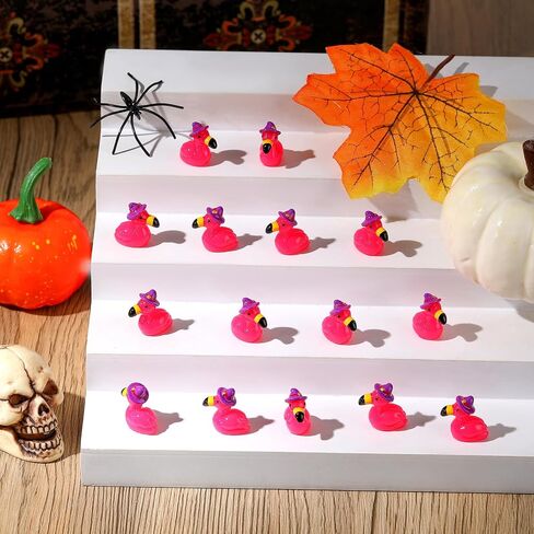 50 Pcs Mini Flamingos Halloween Mini Resin Animals Tiny Flamingos Cute Flamingo Figurine Tiny Resin Animals for Garden Dollhouse Landscape Party Cake Home Office Decor in Saudi Arabia