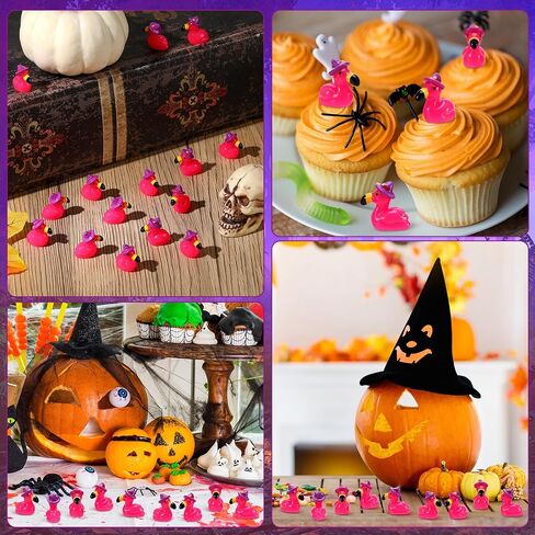50 Pcs Mini Flamingos Halloween Mini Resin Animals Tiny Flamingos Cute Flamingo Figurine Tiny Resin Animals for Garden Dollhouse Landscape Party Cake Home Office Decor in Saudi Arabia