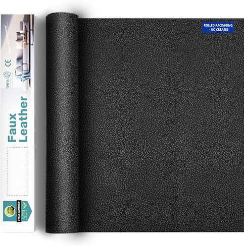 Leather Fabric, Faux Leather, Vinyl Fabric, for Upholstery Crafts, DIY Sewings, Sofa, Handbag, Earrings, Hair Bows Decorations (Blue 54 * 12inch) in Kuwait