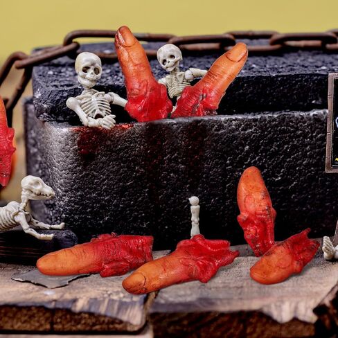 Garneck 10Pcs Severed Fingers Fake Props Realistic Bloody Parts Halloween Pranks Novelty Gag Props for Haunted Houses Parties Decor in Saudi Arabia