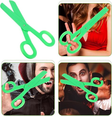 MAGICLULU Giant Clown Scissors Prop for Carnival Accessories and Stage Performance, Green Fake Scissors for Cosplay and Pretend Play, 14.96 Inch Large Shears in Kuwait