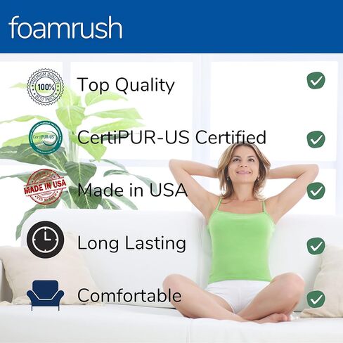 Foamrush 3 "× 20" قطره مستدير إدراج وسادة رغوة الهلام ، والشعور المتوسط ​​، وسادة مقعد البراز ، وسادة المقعد ، إدراج POUF ، استبدال وسادة جولة الفناء ، مصنوعة في الولايات المتحدة الأمريكية in Saudi Arabia