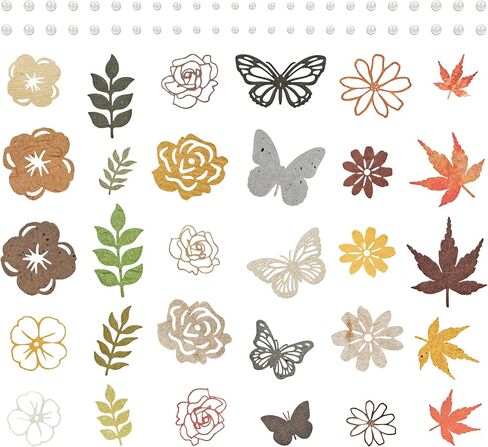 6 Packs Scrapbook Paper Cutouts Colorful Decoupage Paper Die-Cut Flower Petals, Leaf, Butterfly & Maple Shapes for Card Making, Journaling, Planner Gift Wrapping Collaging Crafting (Lila) in Kuwait