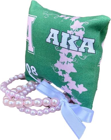 AKA Gift White Pearl Bracelets on Pink Jewelry Pillow (4in.x4in) in Saudi Arabia