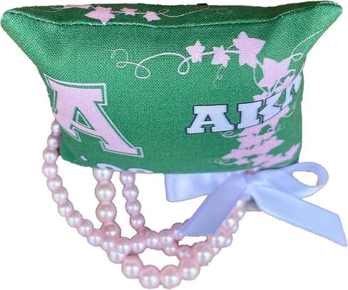 AKA Gift White Pearl Bracelets on Pink Jewelry Pillow (4in.x4in) in Saudi Arabia