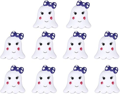 Coheali 10pcs Halloween Resin Ghost الحلي للحرف DIY ، سكرابوكينغ ، صنع المجوهرات ، 1.02*0.90*0.19 بوصة in Saudi Arabia