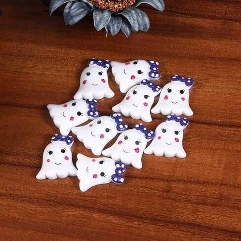 Coheali 10pcs Halloween Resin Ghost الحلي للحرف DIY ، سكرابوكينغ ، صنع المجوهرات ، 1.02*0.90*0.19 بوصة in Saudi Arabia