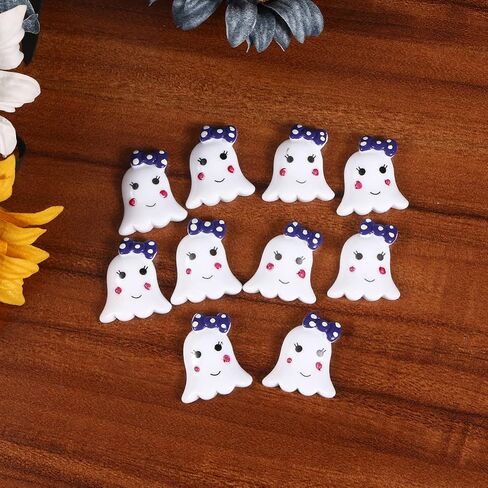Coheali 10pcs Halloween Resin Ghost الحلي للحرف DIY ، سكرابوكينغ ، صنع المجوهرات ، 1.02*0.90*0.19 بوصة in Saudi Arabia