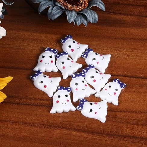 Coheali 10pcs Halloween Resin Ghost الحلي للحرف DIY ، سكرابوكينغ ، صنع المجوهرات ، 1.02*0.90*0.19 بوصة in Saudi Arabia