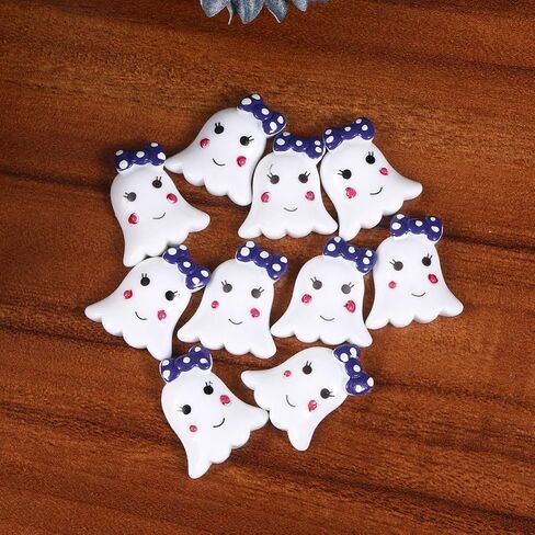 Coheali 10pcs Halloween Resin Ghost الحلي للحرف DIY ، سكرابوكينغ ، صنع المجوهرات ، 1.02*0.90*0.19 بوصة in Saudi Arabia