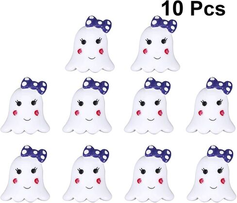 Coheali 10pcs Halloween Resin Ghost الحلي للحرف DIY ، سكرابوكينغ ، صنع المجوهرات ، 1.02*0.90*0.19 بوصة in Saudi Arabia