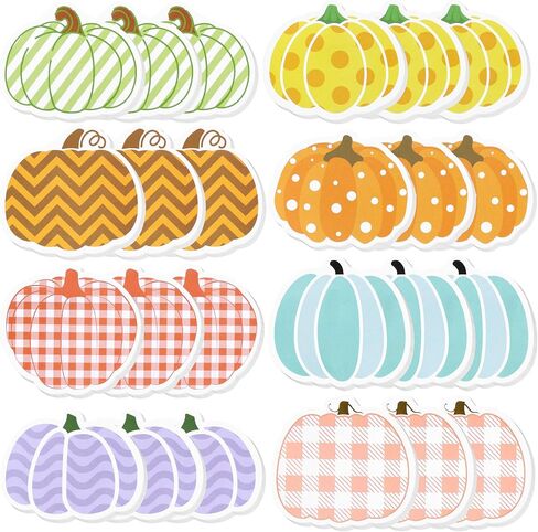 24Pcs Fall Pumpkin Sticky Notes Thanksgiving Colorful Buffalo Plaid Self-Stick Adhesive Memo Pads Autumn Harvest Seasonal Holiday Writing Notepads Gifts School Office Stationery Supplies, 480 Sheets in Kuwait