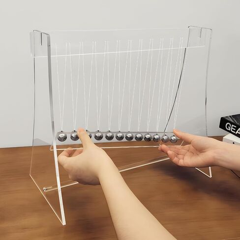 Pendulum Wave Mach Wave :wavemachine of mach,12 Balls Desktop Decoration for Home, Office, Etc (Clear) in Saudi Arabia