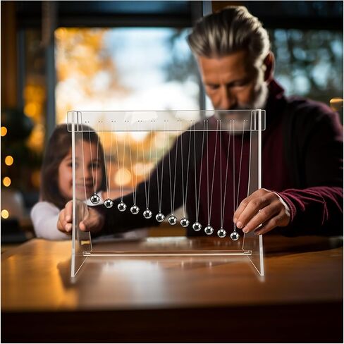 Pendulum Wave Mach Wave :wavemachine of mach,12 Balls Desktop Decoration for Home, Office, Etc (Clear) in Saudi Arabia