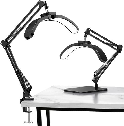 Half Moon Lamp for Nail Desk, 22W LED Lash Light with Adjustable Arm, Desk Clamp & Base, Foldable Nail Tech Lamp for Manicure, Eyelash Extensions, Beauty, Tattoo, Esthetician in Saudi Arabia