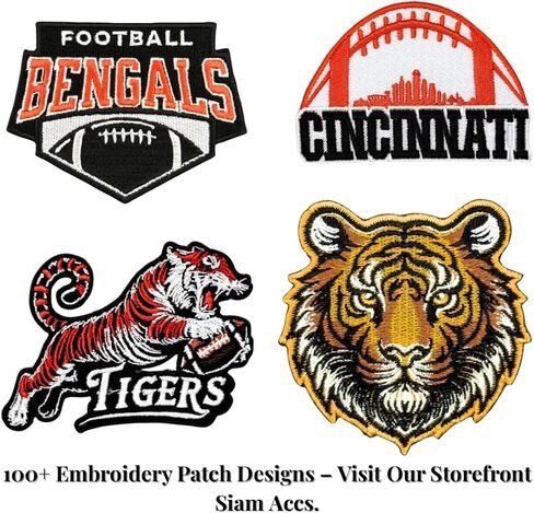 Siam Accs Rugby Fans Cincinnati City Logo Patch Embroidery American Football Fan Favorite Team Iron On Sew On for Clothing Backpacks Jeans Motorcycle Sew On Custom Jackets Hats Tactical Bags in Saudi Arabia
