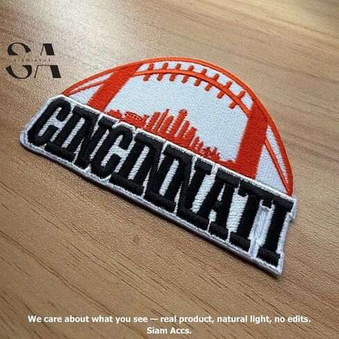 Siam Accs Rugby Fans Cincinnati City Logo Patch Embroidery American Football Fan Favorite Team Iron On Sew On for Clothing Backpacks Jeans Motorcycle Sew On Custom Jackets Hats Tactical Bags in Saudi Arabia