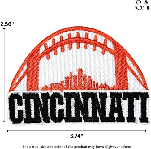 Siam Accs Rugby Fans Cincinnati City Logo Patch Embroidery American Football Fan Favorite Team Iron On Sew On for Clothing Backpacks Jeans Motorcycle Sew On Custom Jackets Hats Tactical Bags in Saudi Arabia