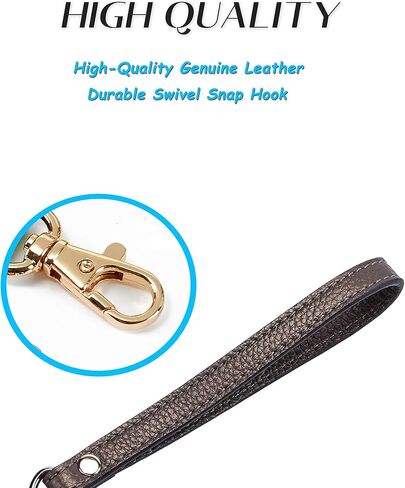 حزام معصم SeptCity، حزام معصم يدوي من الجلد الطبيعي لمفتاح الهاتف المحمول بمحفظة مع قفل ذهبي in Kuwait