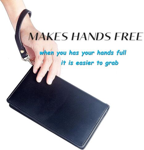 حزام معصم SeptCity، حزام معصم يدوي من الجلد الطبيعي لمفتاح الهاتف المحمول بمحفظة مع قفل ذهبي in Kuwait