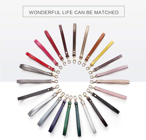 حزام معصم SeptCity، حزام معصم يدوي من الجلد الطبيعي لمفتاح الهاتف المحمول بمحفظة مع قفل ذهبي in Kuwait