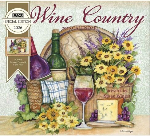 Lang Companies, Wine Country Special Edition 2026 Wall Calendar, 12.5'' X 14'', 12-Month Calendar with Wire-O Binding in Saudi Arabia
