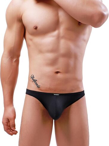 IKINGSKY Men's Silky Bulge Briefs Big Pouch Underwear Sexy Low Rise Stretch Under Panties for Men in Kuwait