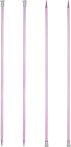 uxcell 4Pcs Aluminum Knitting Needles 6mm (US Size 10) Single Pointed Knitting Needle 13.8 Inches Length Metal Weaving Tool for Handmade Projects DIY, Light Purple in Saudi Arabia