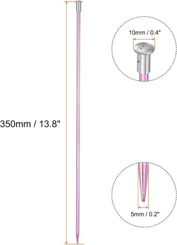uxcell 4Pcs Aluminum Knitting Needles 6mm (US Size 10) Single Pointed Knitting Needle 13.8 Inches Length Metal Weaving Tool for Handmade Projects DIY, Light Purple in Saudi Arabia
